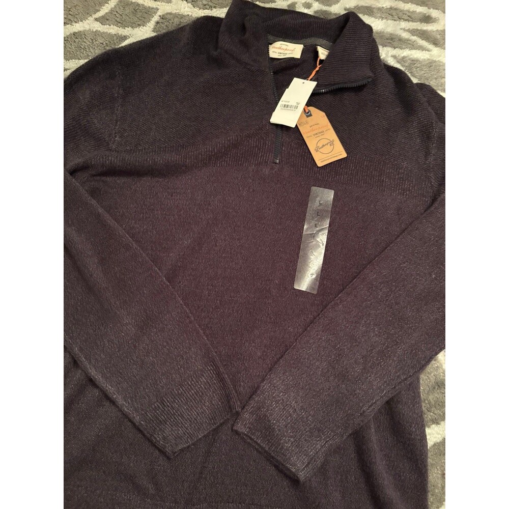 NWT Black Weather Proof Vintage Knit Quarter Zip Sweater